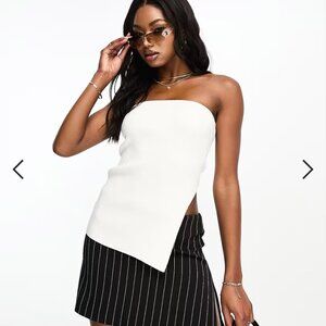 4th & Reckless asymmetric side split bandeau top NWT